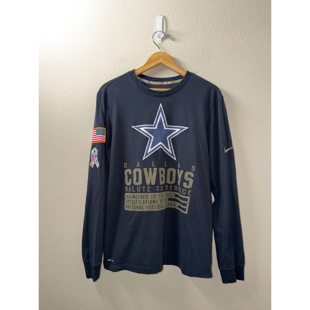 Men's Nike Dallas Cowboys Salute to Service On Field Long Sleeve Shirt Medium